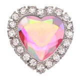 20MM love metal silver plated snap with rhinestone  charms snaps jewelry