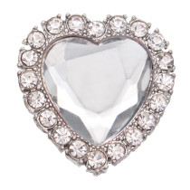 20MM love metal silver plated snap with rhinestone  charms snaps jewelry