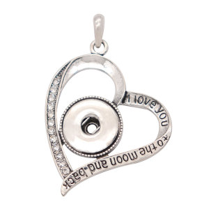 love snap sliver Pendant  fit 20MM snaps style jewelry
