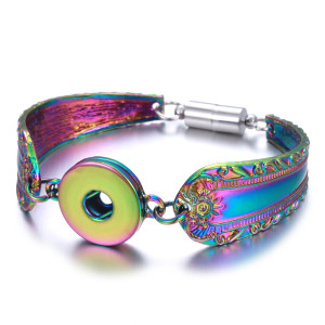 Colorful alloy 1 buttons snap  metal bracelet  snaps Jewellery