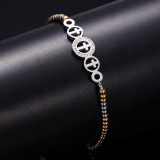 Adjustable length Stainless Steel Cross Bracelet with zircon