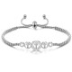 Adjustable length Stainless Steel Cross Bracelet with zircon