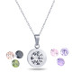 DIY changeable 8 colors zircon Stainless Steel Necklace 45CM