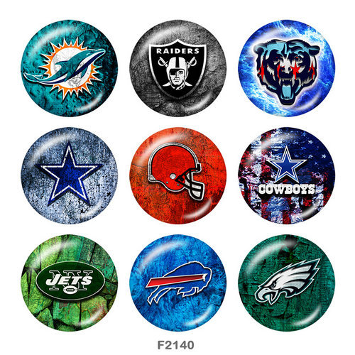 20MM team Sport glass snaps buttons