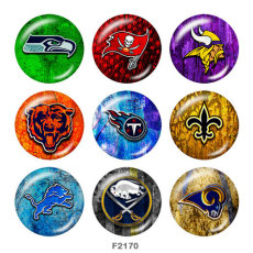 20MM team Sport glass snaps buttons