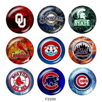 20MM team Sport glass snaps buttons