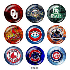 20MM team Sport glass snaps buttons