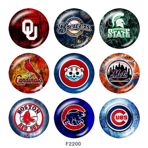20MM team Sport glass snaps buttons