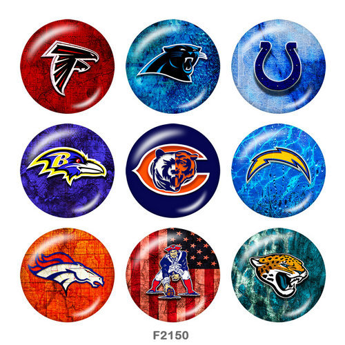 20MM team Sport glass snaps buttons