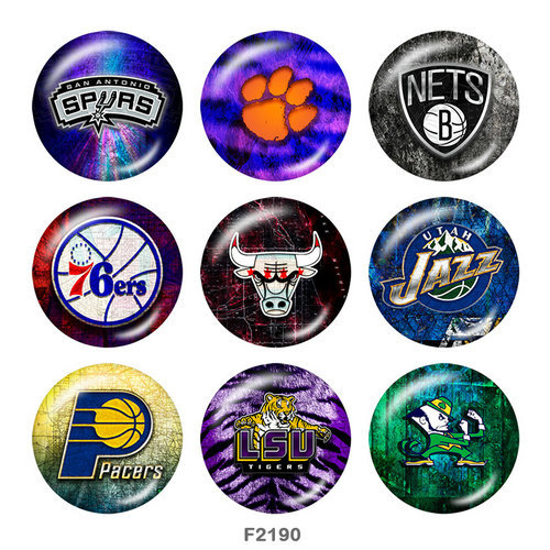 20MM team Sport glass snaps buttons