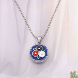 20MM flower metal silver plated snap with enamel  charms snaps jewelry