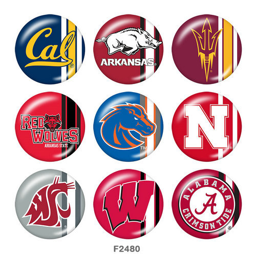 20MM team Sport glass snaps buttons