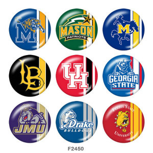 20MM team Sport glass snaps buttons