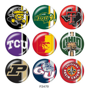 20MM team Sport glass snaps buttons