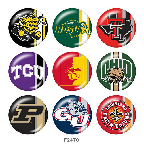 20MM team Sport glass snaps buttons