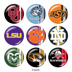 20MM team Sport glass snaps buttons