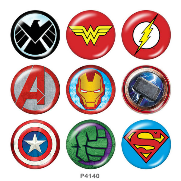 20MM Marvel glass snaps buttons