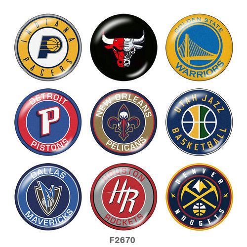 20MM team Sport glass snaps buttons