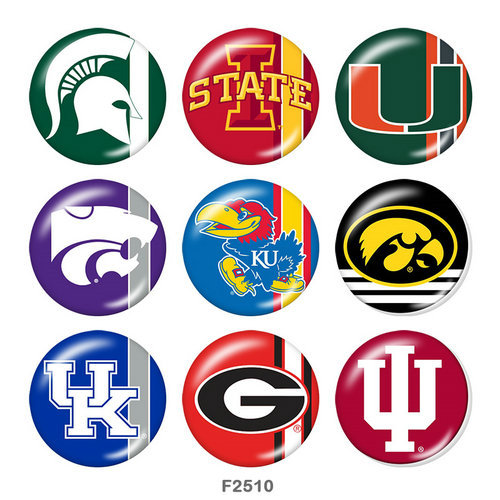 20MM team Sport glass snaps buttons