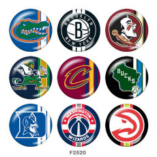 20MM team Sport glass snaps buttons