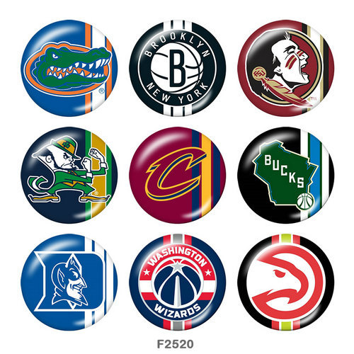 20MM team Sport glass snaps buttons
