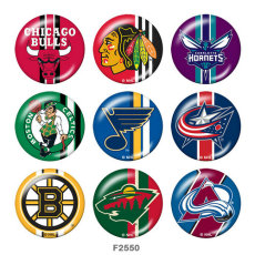20MM team Sport glass snaps buttons