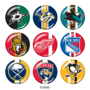 20MM team Sport glass snaps buttons