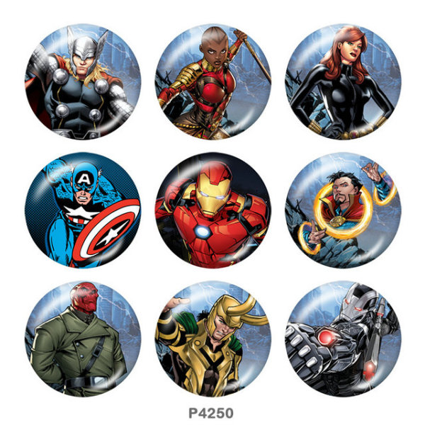 20MM Marvel glass snaps buttons