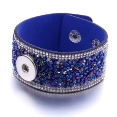 20CM 1 buttons leather with rhinestone new type Bracelet fit 20mm snaps chunks