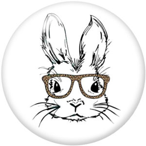 20MM rabbit Print glass snaps buttons