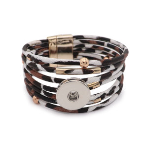 20CM 1 buttons leather  new type Bracelet fit 20mm snaps chunks