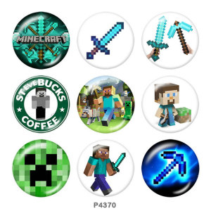 20MM game Cartoon glass snaps buttons