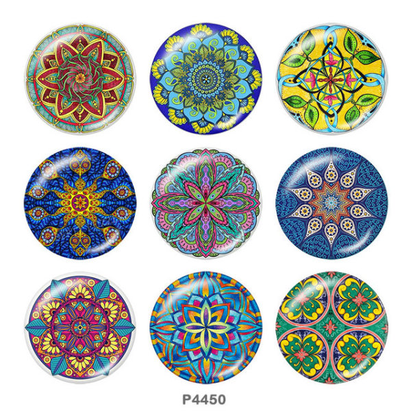 20MM decorative pattern Print glass snaps buttons