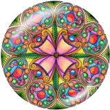 20MM decorative pattern Print glass snaps buttons