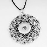 Halloween love Flower Butterfly cross Necklace silver  Adjustable leather rope fit 20MM chunks snaps jewelry