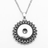 Halloween Flower owl Butterfly cross Elephant Christmas tree Necklace silver 60cm chain fit 20MM chunks snaps jewelry