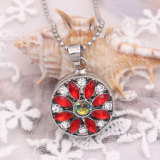 20MM flower metal silver plated snap with rhinestone  charms snaps jewelry