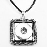 Halloween love Flower Butterfly cross Necklace silver  Adjustable leather rope fit 20MM chunks snaps jewelry