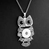 Halloween Flower owl Butterfly cross Elephant Christmas tree Necklace silver 60cm chain fit 20MM chunks snaps jewelry