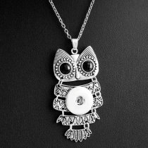 Halloween Flower owl Butterfly cross Elephant Christmas tree Necklace silver 60cm chain fit 20MM chunks snaps jewelry