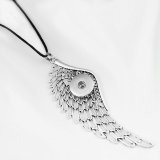 Halloween love Flower Butterfly cross Necklace silver  Adjustable leather rope fit 20MM chunks snaps jewelry