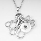 Halloween Flower owl Butterfly cross Elephant Christmas tree Necklace silver 60cm chain fit 20MM chunks snaps jewelry