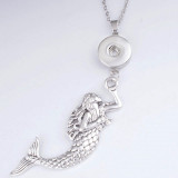 Halloween Flower owl Butterfly cross Elephant Christmas tree Necklace silver 60cm chain fit 20MM chunks snaps jewelry