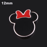 12MM Cartoon design metal silver plated snap charms Multicolor