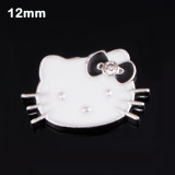 12MM Cartoon design metal silver plated snap charms Multicolor
