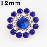 12MM  design metal silver plated snap charms Multicolor