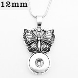 Sunflower Flower Butterfly cross Necklace 46cm chain fit 12MM chunks snaps jewelry