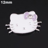 12MM Cartoon design metal silver plated snap charms Multicolor
