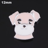 12MM Cartoon design metal silver plated snap charms Multicolor
