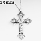 Sunflower Flower Butterfly cross Necklace 46cm chain fit 12MM chunks snaps jewelry